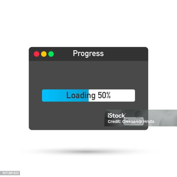 Loading Data Window With Progress Bar On White Background Stock ...