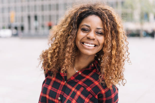 istock Confident fun young African woman 1071381386