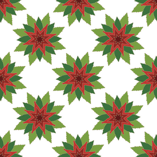 illustrations, cliparts, dessins animés et icônes de poinsettia - fond transpartente - sans soudure vecteur - christmas background - leaf poinsettia bell celebration