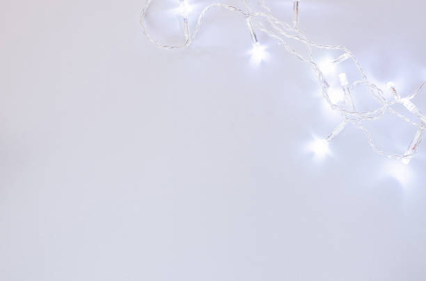 istock Christmas background with garland with white lights. 1071396590
