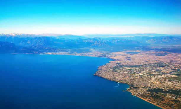 Aerial photograph of Antalya bay in Turkey