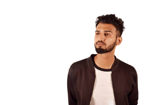 Handsome boy In black jacket In front of camera, Pune, Maharashtra.