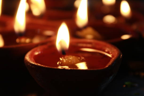 istock Glowing Diyas on the festival 1071406854