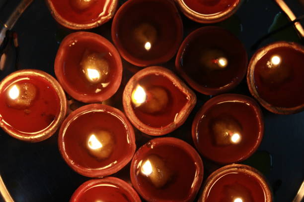 istock Glowing Diyas on the festival 1071406998