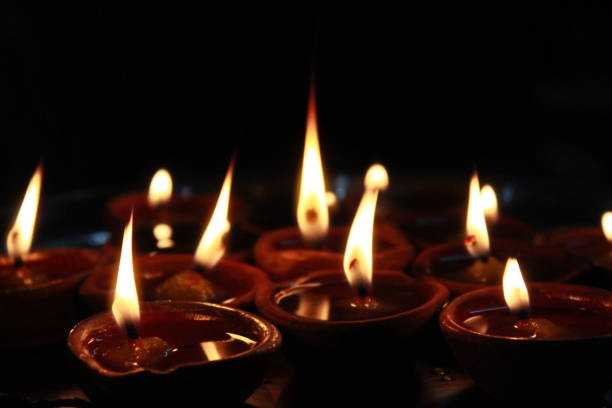 istock Glowing Diyas on the festival 1071407204