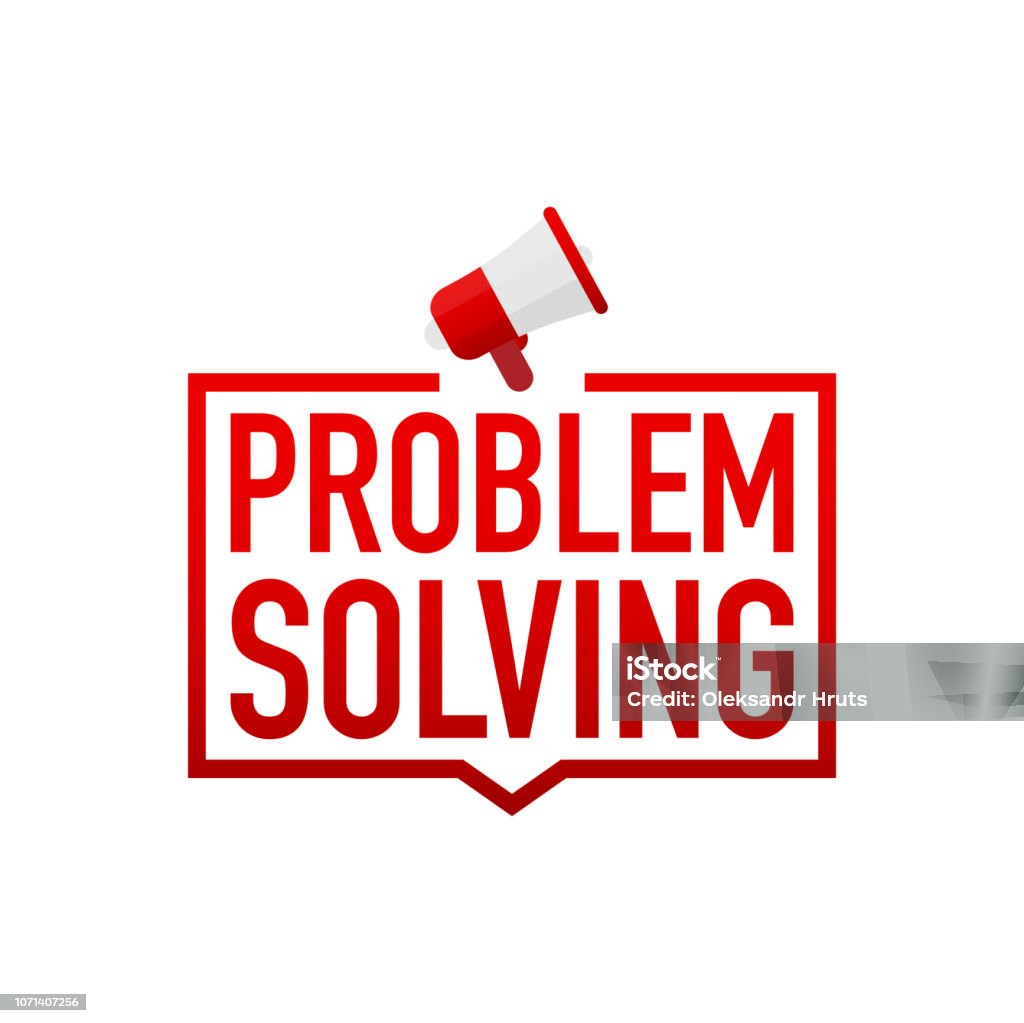 Problem Solved Red Label On White Background Vector Illustration Stock ...