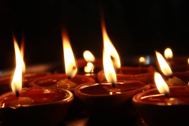 istock Glowing Diyas on the occasion of Diwali 1071407302