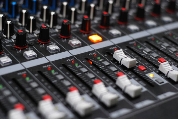 istock buttons of auido mixer board 1071411072