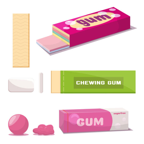 Chewing gum cartoon Chewing gum cartoon chewing gum stock illustrations