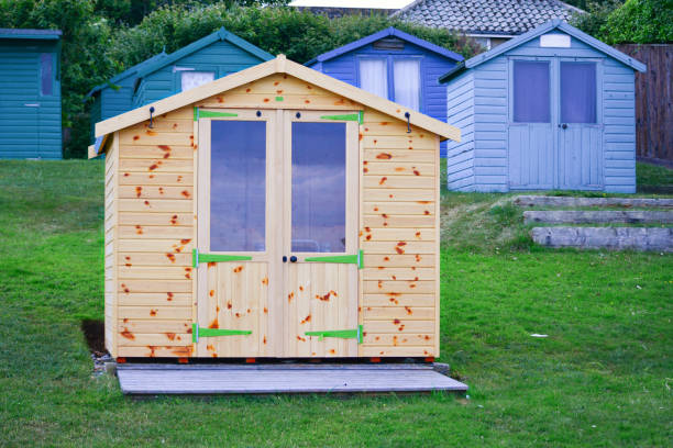 istock Unpainted Wooden Beach Hut 1071423680