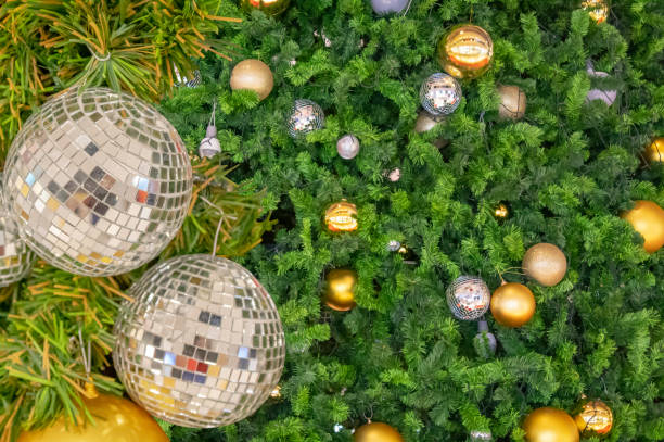istock Glass ball ornaments on a Christmas tree with clipping path. 1071436742