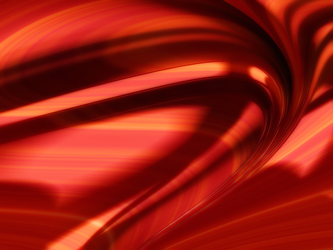 Luxurious deep red colour and flowing smooth lines of a digitally created fractal abstract image ideal for use as background wallpaper with copy space