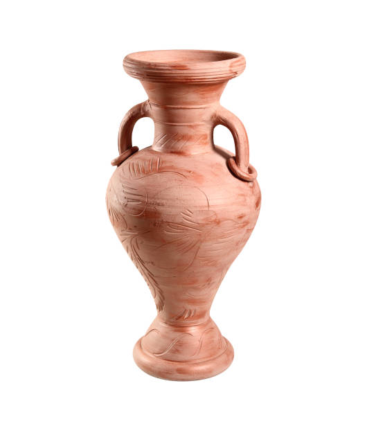istock Painted clay amphora. Isolated on white background. 1071441360
