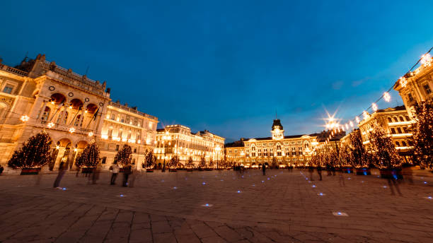 The square of Trieste during Christmas time