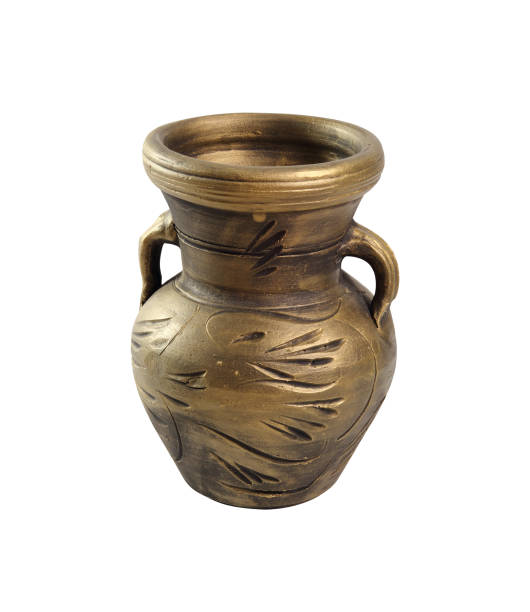 istock Painted clay amphora. Isolated on white background. 1071443330