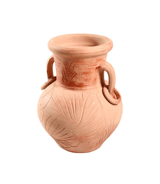 istock Painted clay amphora. Isolated on white background. 1071443982