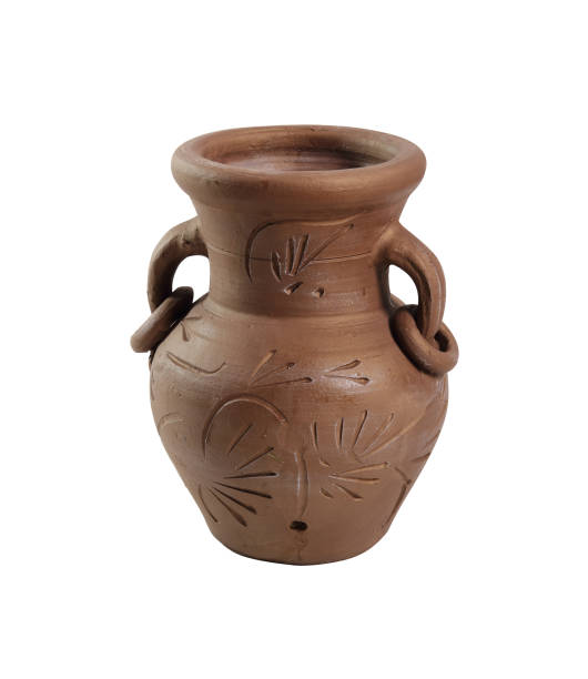 istock Painted clay amphora. Isolated on white background. 1071444394