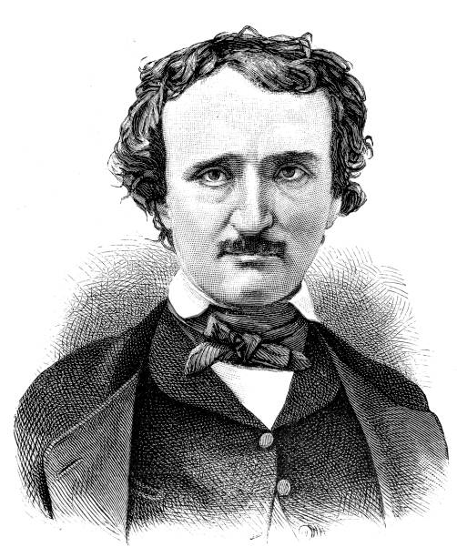 Edgar Allan Poe Illustration of a Edgar Allan Poe edgar allan poe stock illustrations