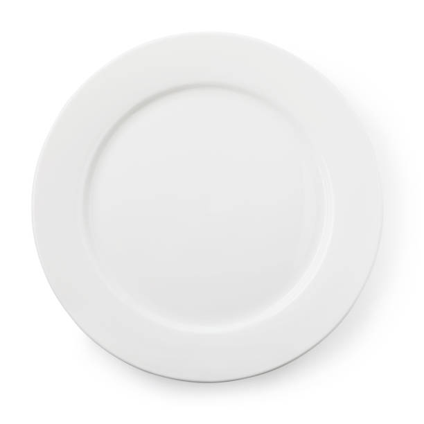 istock white empty ceramic plate, top view of an isolated object 1071458014