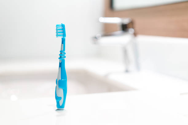 Kid toothbrush in the bathroom