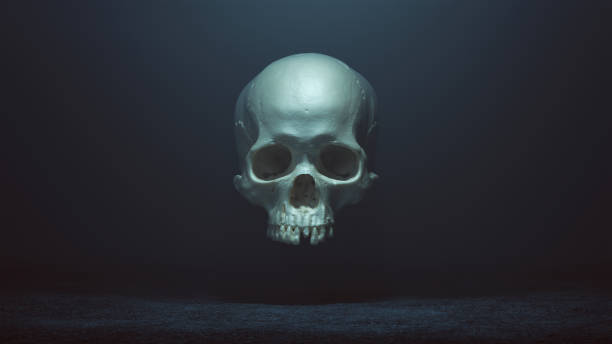 Floating Evil Skull Spirit in a foggy void 3d Illustration skull