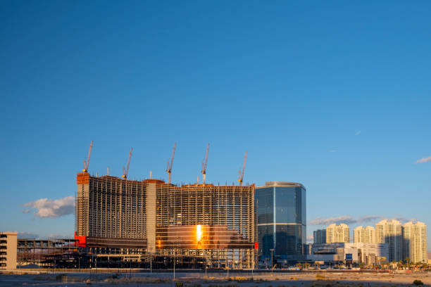 ośrodek wypoczynkowy world las vegas casino construction w las vegas - wynn las vegas encore las vegas building exterior built structure zdjęcia i obrazy z banku zdjęć