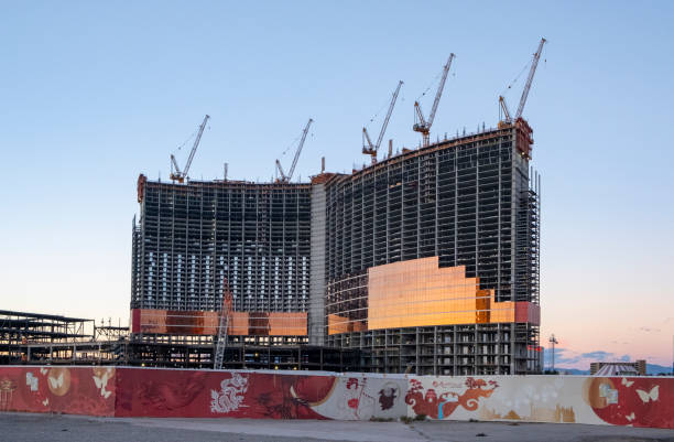 ośrodek wypoczynkowy world las vegas casino construction w las vegas - wynn las vegas encore las vegas building exterior built structure zdjęcia i obrazy z banku zdjęć