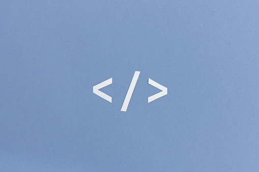 Coding Tag Symbol Stock Illustration - Download Image Now - Blue ...