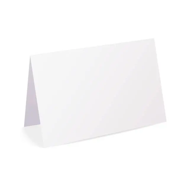 Vector illustration of Realistic blank folded paper card isolated on white background - vector