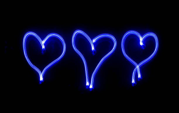 Lightpainting light Lightpainting light. Light painting technique. Heart letters lightpainting stock pictures, royalty-free photos & images