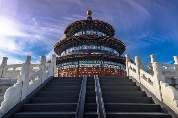 Temple of Heaven, Beijing, China Temple of Heaven (Tian Tan Temple) the "Hall of Prayer for Good Harvest" an imperial complex of religious buildings, no people, nobody. Beijing, China. tian tan buddha stock pictures, royalty-free photos & images