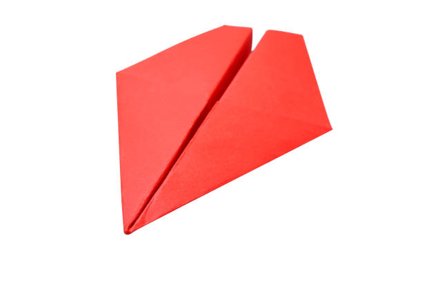 istock Red paper plane isolated on a white background - With Clipping Path 1071482388