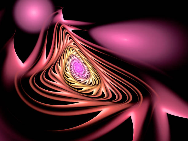 istock Abstract illustration of a fractal spiral pattern on black background 1071486092