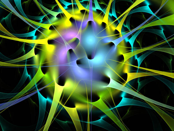 istock Abstract illustration of a fractal pattern on black background 1071486732