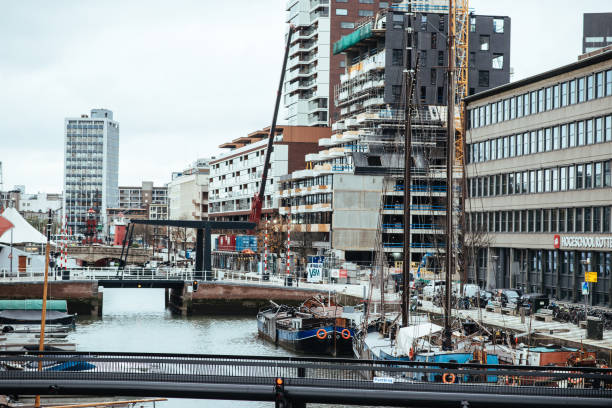 istock River and commercial district in Rotterdam, Holland 1071486924