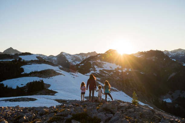 istock Mother bonding with kids in nature 1071495238