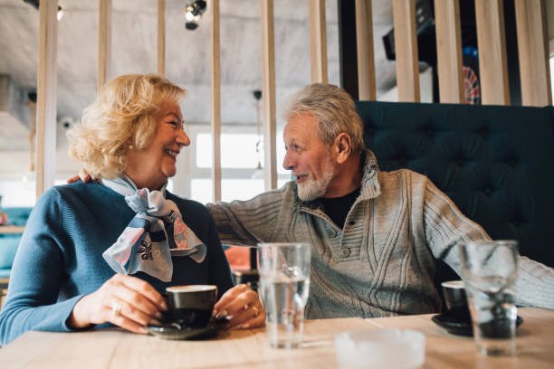 istock Mature couple at coffee shop 1071500450