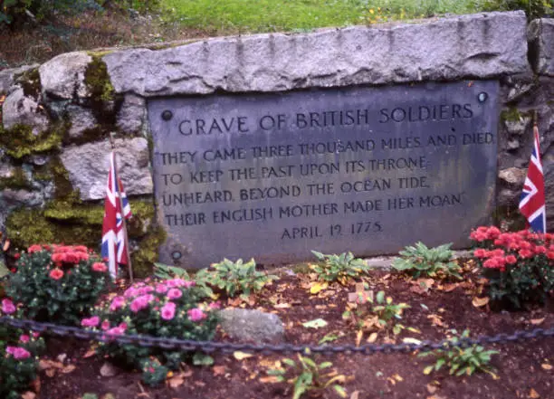 a memorial to British soldiers who died in the revolution, at Lexington