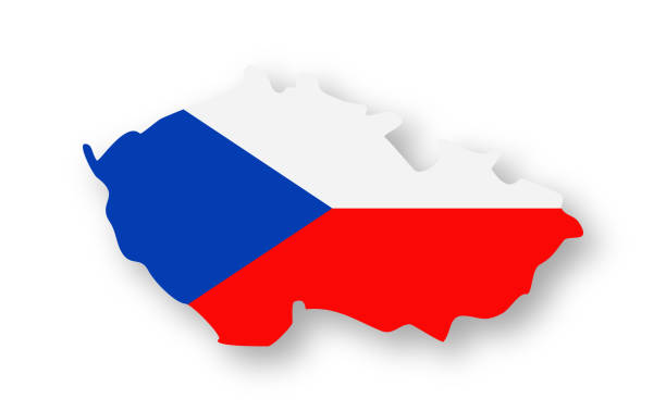 istock Czech Republic - Contour Country Flag Vector Flat Icon 1071517476