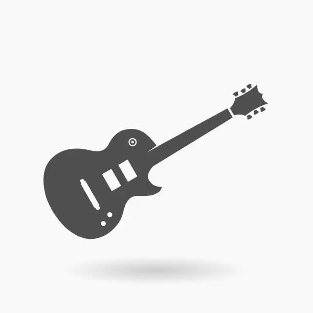 Vector illustration of Electric Rock Guitar vector Icon Illustration