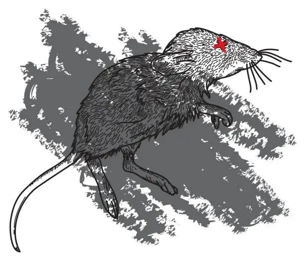 Vector illustration of Dead Mouse