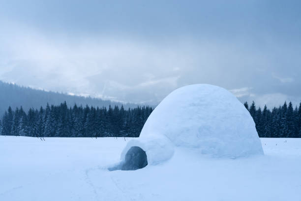 istock Real snow igloo house in the winter Carpathian mountains 1071560724