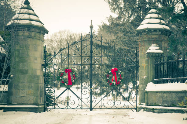 istock Old vintage cemetery gates 1071561972