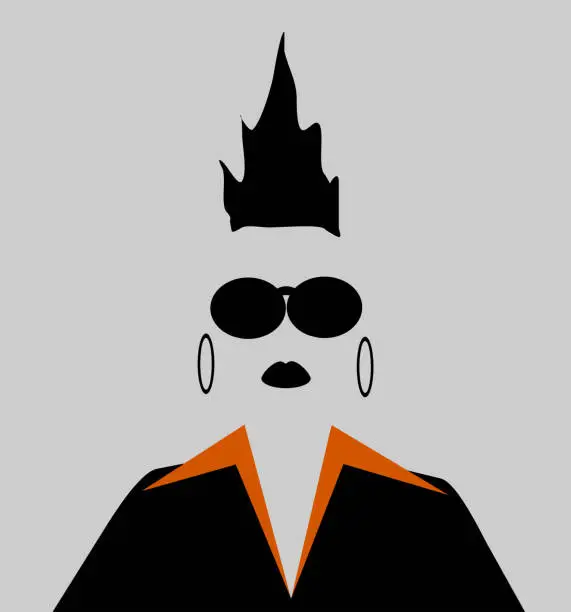 Vector illustration of woman mohawk