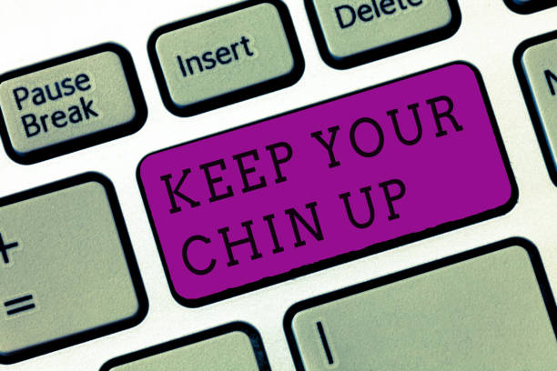 istock Word writing text Keep Your Chin Up. Business concept for Remain cheerful in difficult circumstances High Spirit 1071571982