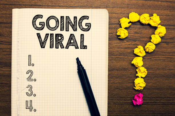 istock Word writing text Going Viral. Business concept for image video or link that spreads rapidly through population Notebook marker crumpled papers forming question mark wooden background. 1071572010