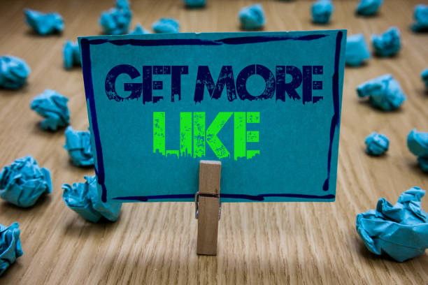 istock Handwriting text writing Get More Like. Concept meaning Thumbs up Hashtags Page Plugin Approvals Followers Clothespin holding blue paper note crumpled papers several tries mistakes. 1071572330