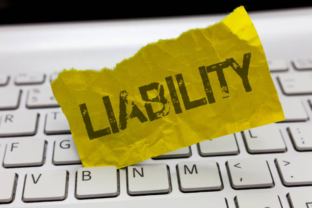 текстовый знак, показывающий ответственность. концептуальное фото состояние быть юридически ответственным что-то присутствиеbehaviour - legal failure стоковые фото и изображения