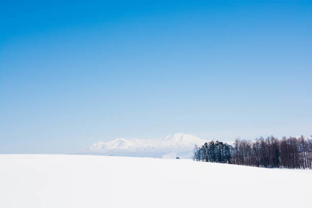istock Snowy field and mountain against a blue sky,Mt.Daisetu 1071573932