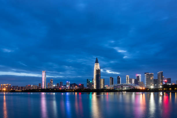 istock Shenzhen Houhai Financial District at night 1071576334